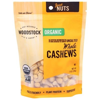 Woodstock Cashews, Lrg, Whl 8/7 Oz [UNFI #30582]
