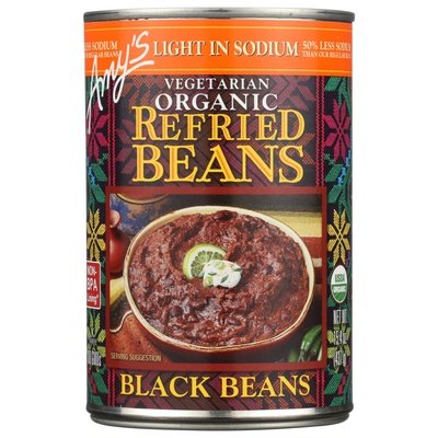 OG2 Amys Kitchen Refried Beans Black Ls 12/15.4 OZ [UNFI #20278]