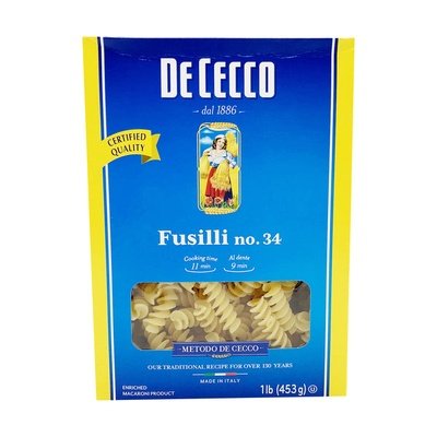 Dececco Fusilli #34 12/16 OZ [UNFI #64740]