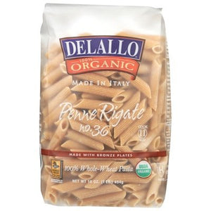 Delallo Penne Rigate Pasta #36 Whl Wheat 8/16 Oz [UNFI #37856]