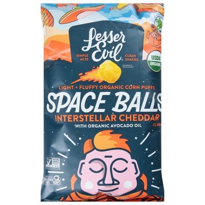 Lesser Evil Space Balls Interstellr Cheddr 12/7 Oz [UNFI #61263]