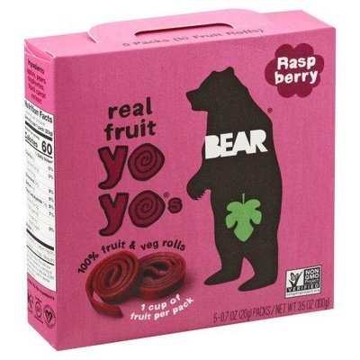 Bear Yoyos Real Fruit Roll Raspbry 6/3.5 OZ [UNFI #07778]