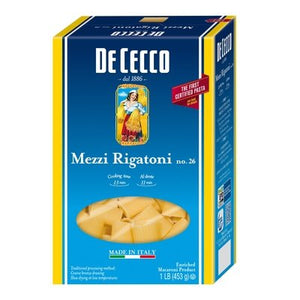 Dececco Mezzi Rigatoni #26 12/16 Oz  [UNFI #40419]