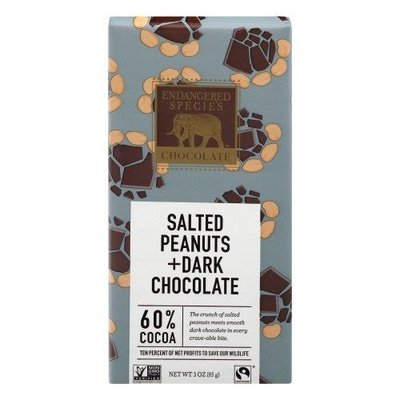 Endangered Species 60 Drk Choc W/ Slt Pn 12/3 OZ [UNFI #49985]